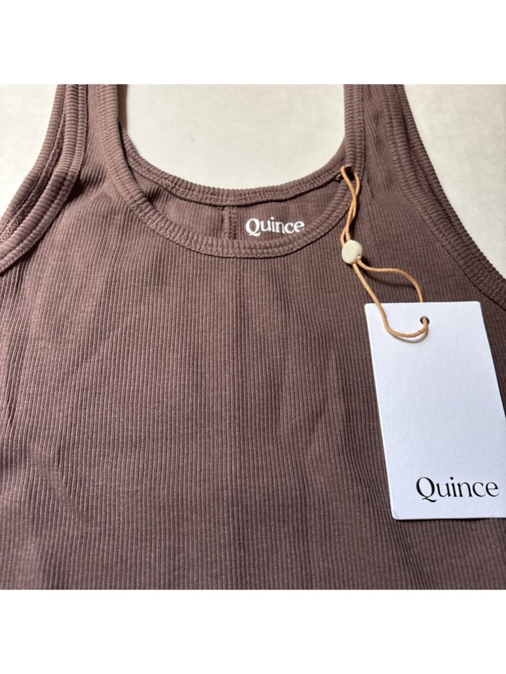 New Quince Light Brown Textured Tank Top Size XS NWT